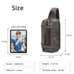 VARLIVOO Retro borstzak heren schoudertas reizen sling bag schoudertas 10,9 inch tablet schouder rugzak crossbody pack voor sport fietsen wandelen waterdicht canvas daypack, grijs,