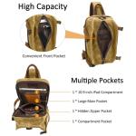 VARLIVOO Retro borstzak heren schoudertas reizen sling bag schoudertas 10,9 inch tablet schouder rugzak crossbody pack voor sport fietsen wandelen waterdicht canvas daypack, geel, 