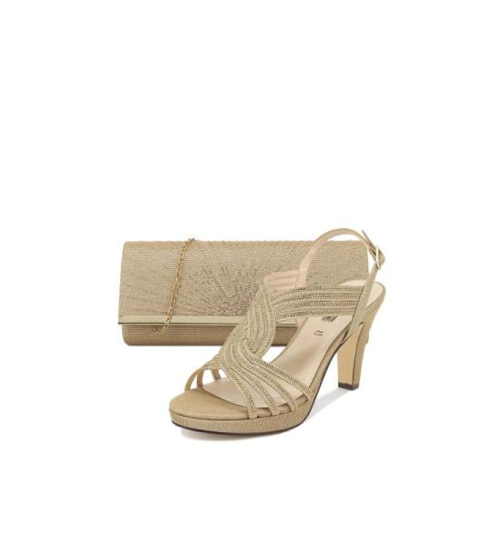 QUEEN HELENA Elegante Schuhe mit Absatz mit Clutch Damen S2702