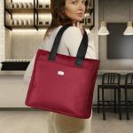 grote schoudertas voor dames, voor dames van lichtgewicht nylon, waterdichte Oxford-stof, damesshopper met meerdere zakken, geschikt voor winkelen, reizen, werk, kantoor (rood)
