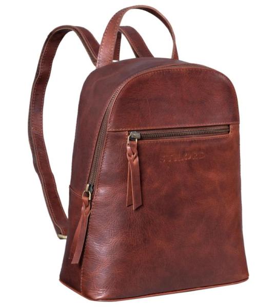 'Amira' Leren Rugzak Dames Vintage Kleine Daypack Tas Leer Handtas voor 10.1 Inch iPad Tablet Damesrugzak voor Stad Uitgaan Winkelen Dagrugzak, Kleur:porto - cognac