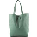 - T163 - Ital. Shopper Large met binnenvak van leer, Ocean Grey, Large