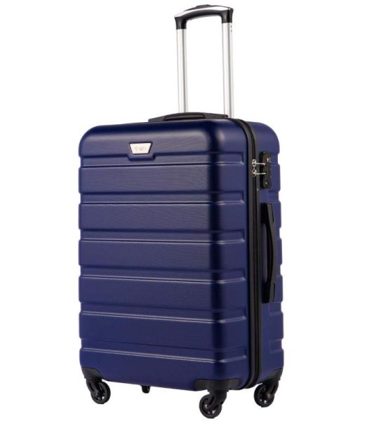 COOLIFE Harde koffer trolley rolkoffer reiskoffer ardschaal Boardcase handbagage met TSA-slot en 4 wielen, donkerblauw, Premium koffer