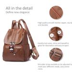 ADITAM Damesrugzak handtas casual dagrugzak modieuze rugzak voor college-dames rugzak PU-leer Double The Comfort