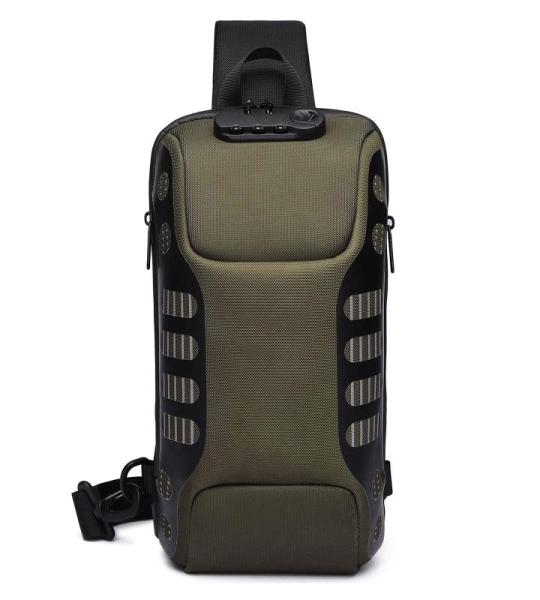 FANDARE Diefstalbeveiliging, borsttas, slingrugzak, casual dagrugzak met USB, voor heren en dames, schoudertas, voor outdoor, sport, wandelen, fietsen, reizen, waterdicht polyester