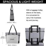 Laptoptas voor dames, ChaseChic waterdichte grote shopper klassieke leraressentas schoudertas voor school, 15,6" werktas met bagageriem antraciet