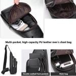 Tas Heren Schouderriem Rugzak Enkele Schouder Heren Lederen Schoudertas Heren Kleine Waterdichte Schoudertas Kleine Crossbody Bag, Zwart 1, retro