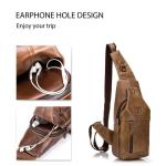 FANDARE Sling Bag leren borsttas, schoudertas, waterbestendige draagtas, voor heren, schoudertas voor wandelen, fietsen, reizen, vrije tijd of multifunctionele dagrugzak