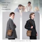 Elegant Klein Heren Leren schoudertas Ipad Messenger Business-tas Crossbody-tas Sling-reistas Handtas Kindle-tablethoes voor vluchtreizen Bruin