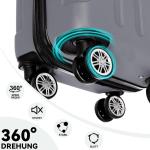 BEIBYE Koffer met harde schaal, trolley, rolkoffer, reiskoffer, veiligheid, cijferslot, dubbele wielen, ABS-materiaal, handbagage, 4 wielen, M-L-XL-set, dark grey