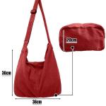 X SIM FITNESSX Unisex corduroy tas schoudertas grote dames shopper tas fashion stoffen tas voor dagelijks gebruik / kantoor / school / reizen, Karamelkleur, Retro