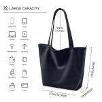PU lederen handtas dames schoudertas grote shopper tas hobo tas dames schoudertas voor school kantoor werk reizen uitstapjes winkelen, Ywblack