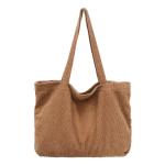 Uniseks schoudertas voor dames, tote bag, corduroy tas, grote schoudertas, shopper, handtas, casual, crossbody tas voor school, universiteit, kantoor, werk, reizen, uitstapjes, win