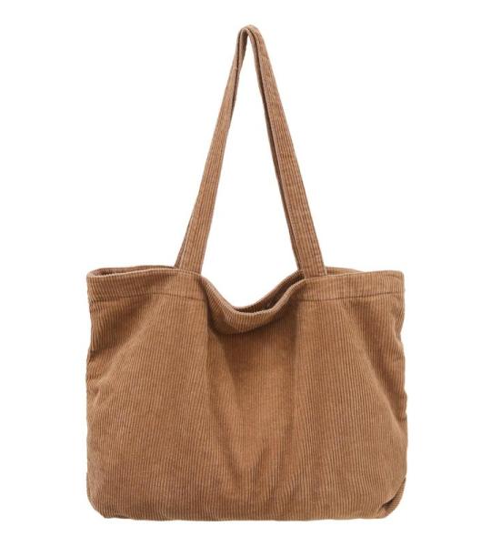 Uniseks schoudertas voor dames, tote bag, corduroy tas, grote schoudertas, shopper, handtas, casual, crossbody tas voor school, universiteit, kantoor, werk, reizen, uitstapjes, win