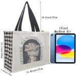 Canvas Tote Bag Esthetisch - Tote tas met ritssluiting en binnenvak door schouder Tote tassen voor vrouwen winkelen en reizen - Waardering cadeau voor leraar bruidsmeisje vriendsch
