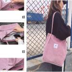 Schoudertas voor dames, grote corduroy tas, handtas, shopper, hengseltas voor universiteit, werk, meisjes, school, bruin, A-roze, 40*35*11