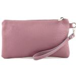 - T193 - ital. Clutch polstas leer small, Oudroze, Small