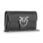 Love ONE portemonnee C Vitello SETA voor dames, Z99o_nero-old Zilver