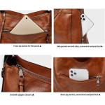 Sacmill Handtas voor dames, PU-leer, schoudertas, shopper, topgreep, draagtas, elegante schoudertas voor vrouwen, Khaki1023