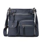 Lichte schoudertas voor dames, schooltas, handtassen, klein, PU-leer, waterdicht, vrije tijd, sport, werk, outdoor, reizen, messenger bags, blauw, Large, Elegant