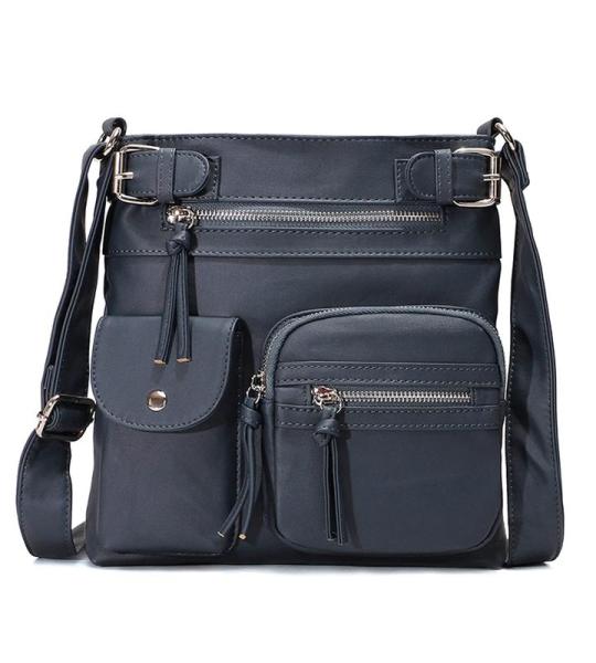 Lichte schoudertas voor dames, schooltas, handtassen, klein, PU-leer, waterdicht, vrije tijd, sport, werk, outdoor, reizen, messenger bags, blauw, Large, Elegant