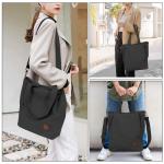 Shopper schoudertas voor dames, middelgroot, groot, met ritssluiting, grote werktas, handtas, schoudertassen voor werk, reizen, winkelen, school en dagelijks gebruik, zwart