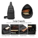 UBORSE Borstzak voor heren, sporttas, waterdicht, casual, met hoofdtelefoon, gat, slingtas, modieuze schoudertas, crossbody tas, schoudertas, multifunctionele dagrugzak voor pendel