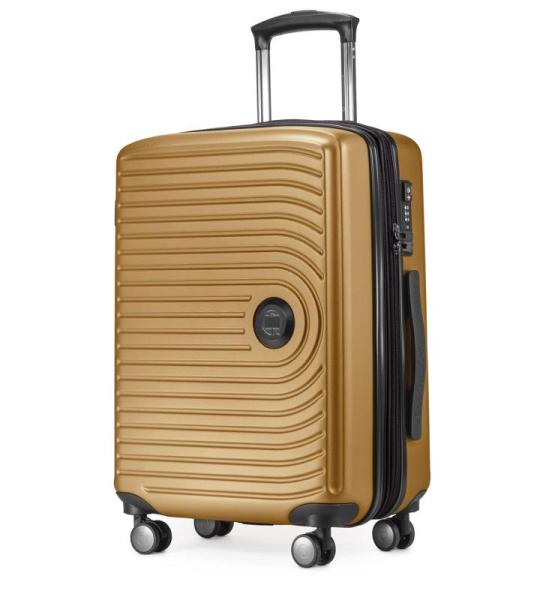 HAUPTSTADTKOFFER Midden grote harde koffer, TSA, 4 wielen, check-in bagage met 8 cm volumevergroting, 77 cm, 130 liter, grafiet, herfst goud, kofferset