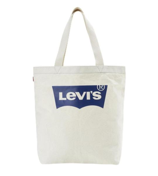 SCHOENEN EN ACCESSOIRES Batwing Tote Ecru met Blauwe Batwing, Ecru/Blauw, 227853, Ecru/Blauw, 16.0 liters, 227853