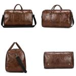CHDWEY Umhängetaschen für Herren Männer Handtasche Große Kapazität Outdoor for Reisen Frauen Weiche PU-Leder Duffelbeutel Mode Lässige Sport Fitness Umhängetasche(Coffee)