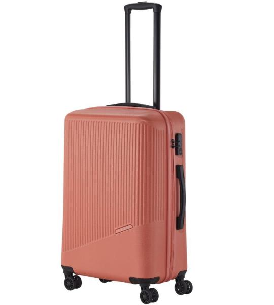 Travelite Koffer met 4 wielen, 3-delig, maten L/M/S, bagage serie Bali: ABS hardshell trolleys, koraalrood, Trolley met harde schaal met 4 wielen