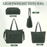 Corduroy draagtas, grote schoudertas voor dames, lichtgewicht casual crossbody handtas met rits voor werk, reizen, winkelen, Groen