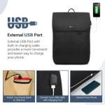 Laptop Rugzak 15,6 Inch Voor Dames, Waterdichte Schooltas met Laptopvak en Usb-oplaadpoort, Anti-diefstal Reisrugzak voor Reizen, College, Kantoor, School, Zwart