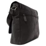Oxford lederen schoudertas I Laptoptas tot 15 inch I Boodschappentas van echt buffelleer in vintage look I Leren tas I Schoudertas I Werktas I 38x10x31cm I Zwart