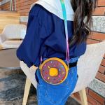 UnoSheng Schulterriemen Für Taschen Kurz Kinder-Umhängetasche, rund, Regenbogen-Druck, Mädchen, verstellbar, mehrfarbig, Umhängetasche für die Schule Objektiv Taschen 50 Mm