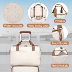 KONO 55cm Handgepäck-Koffer Trolley Set 2 Teilig Gepäcksets, Kleiner Koffer mit Rollen Handgepäck Set mit Ryanair Reisetasche 40x20x25cm, Cremeweiß