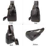 FANDARE Retro borsttas, leren sling bag, schoudertas, heren en dames, schoudertas, sporttas voor outdoor, reizen, wandelen, joggen, dagrugzak