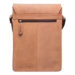 LEABAGS Leren schoudertas voor dames en heren, messenger bag met schouderriem, werktas, draagtas, handtas, echt lederen tas, Natuur Lichtbruin
