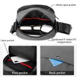 BAIGIO Herentas, schoudertas, klein, voor tablet/iPad 8 inch, heren schoudertas, crossbody bag, reizen met veel vakken, voor sport, reizen, werk