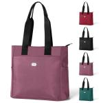 grote schoudertas voor dames, voor dames van lichtgewicht nylon, waterdichte Oxford-stof, damesshopper met meerdere zakken, geschikt voor winkelen, reizen, werk, kantoor (roze)