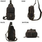 newsbirds Heren echt lederen borsttas schoudertas sport outdoor schoudertas wandelrugzakken, 9331 donkerbruin, Retro