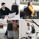 Kleine rugzak voor dames, 14 inch laptoprugzak met USB-oplaadpoort en laptopvak, kleine waterdichte dagrugzak, elegant, mini voor school, universiteit, reizen, werk, zwart