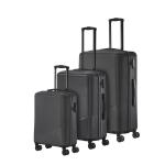Travelite Koffer met 4 wielen, 3-delig, maten L/M/S, bagage serie Bali: ABS hardshell trolleys, antraciet, Trolley met harde schaal met 4 wielen