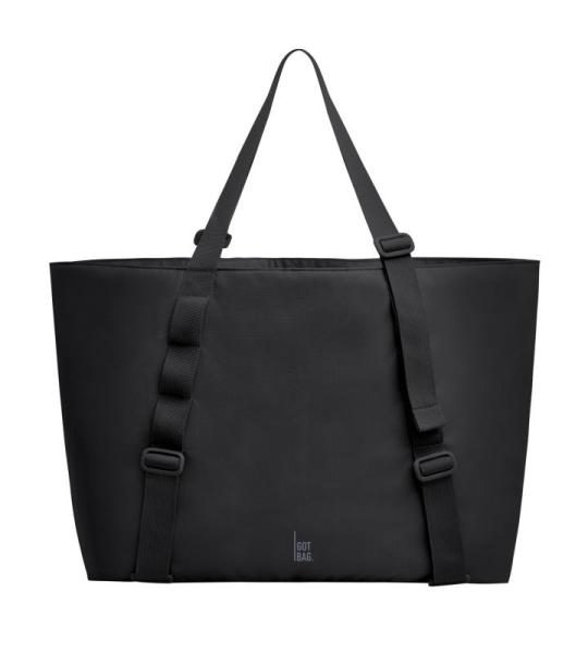 Tote Bag | shopper hengseltas schoudertas waterafstotend 3 maten | met verstelbare riem, zwart (large)