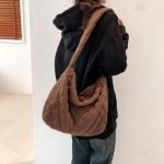 Schoudertas voor dames, handtas, corduroy tassen, grote shopper, tote bag, schoudertas, casual crossbody tas voor school, kantoor, werk, reizen, uitstapjes, winkelen, 01-beige, Lar