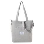 Makukke Schoudertas voor dames - corduroy schoudertas dames handtas, shopper dames hengseltas voor kantoor school winkelen reizen, grijs, draagtas