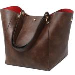 Dames hengseltassen leer grote capaciteit shopper tas student schooltas werk handtas voor dames schoudertassen zachte schoudertas, Mud-d