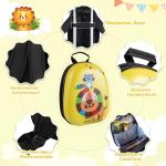 DREAMADE 2-delige kinderkoffer & rugzak, kinderkofferset, kindertrolley, handbagage, reisbagage, harde koffer voor kinderen, leeuw, kinderkoffer set