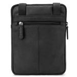 LEABAGS Leren schoudertas voor dames en heren, messenger bag met schouderriem, werktas, draagtas, handtas, echt lederen tas, natuur zwart, Boheems, gedeconstrueerd, minimalistisch,