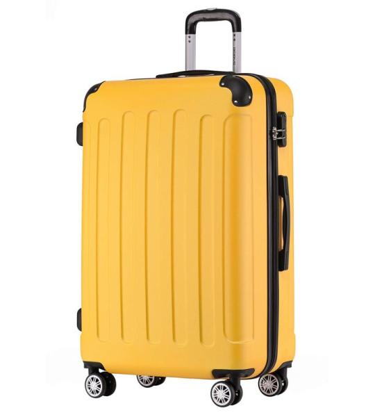 BEIBYE Twin rollers hardcase reiskoffer koffer trolleys harde schaal in XL-L-M in 20 kleuren, geel